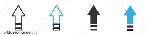 Foto up icon set multiple style collection