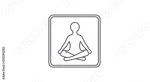 Zen Meditation Icon: Person in Lotus Pose, Calmness, Mindfulness, Yoga, Inner Peace