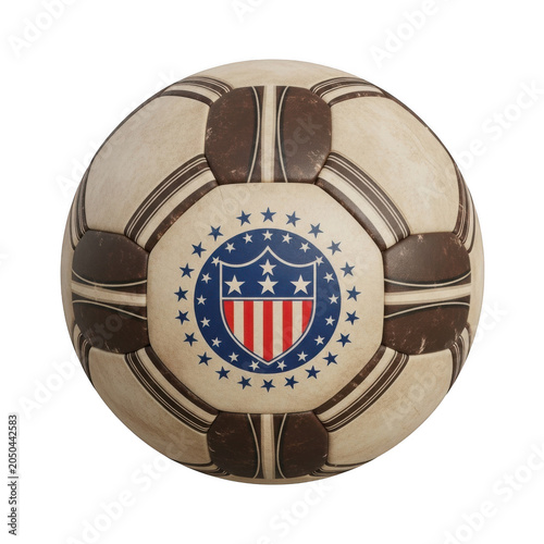 Vintage soccer ball with usa flag pattern design
