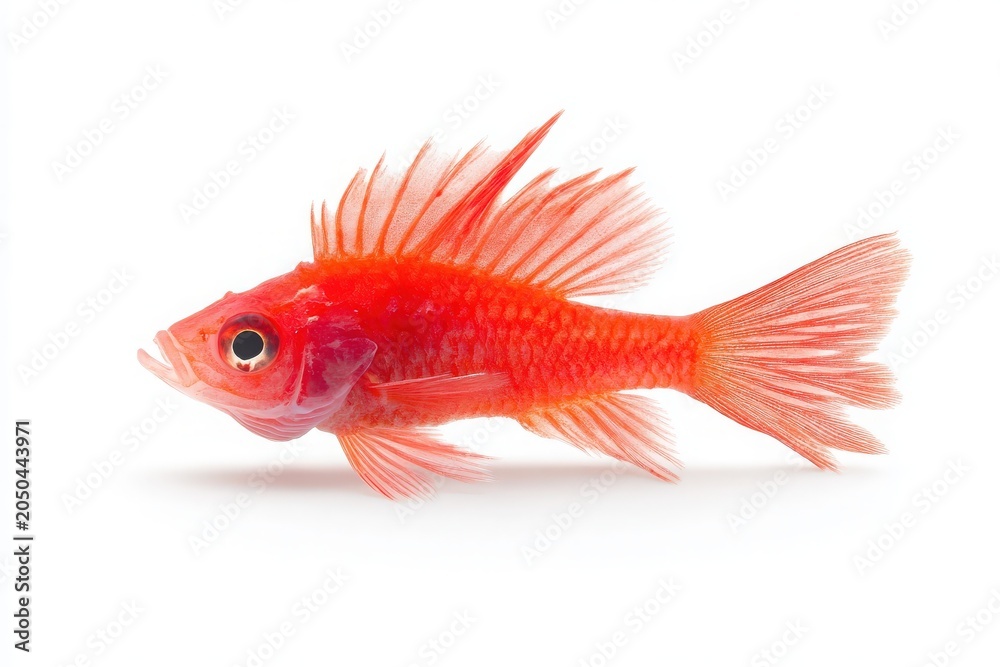 Fototapeta premium Bream Red Fish Displaying Unique Features and Characteristics on White Background