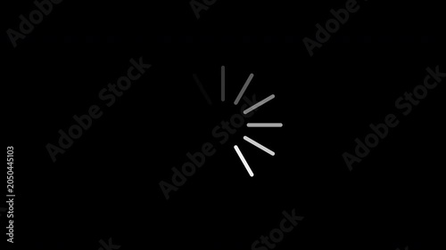 Animated circle loading gif video icon on black background. Motion graphic and animation background. 4K video