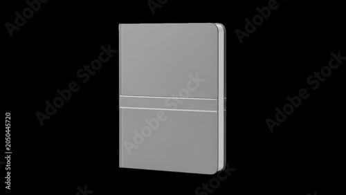Elegant grey notebook with gold accent elastic closure