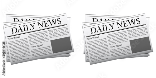 Photography Stack of daily newspapers with headline daily news, concept for news, media, jou