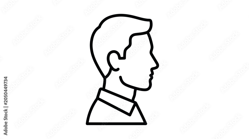 Fototapeta premium Man Silhouette Icon Profile Vector Art