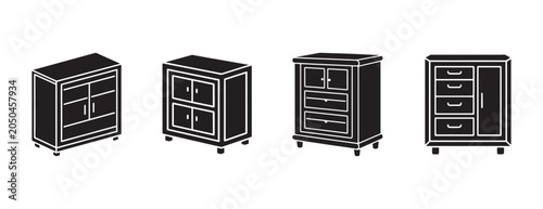 Foto tool cabinet icon silhouette vector isolated illustration design