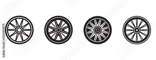Canvastavla wagon wheel  icon silhouette vector isolated illustration design