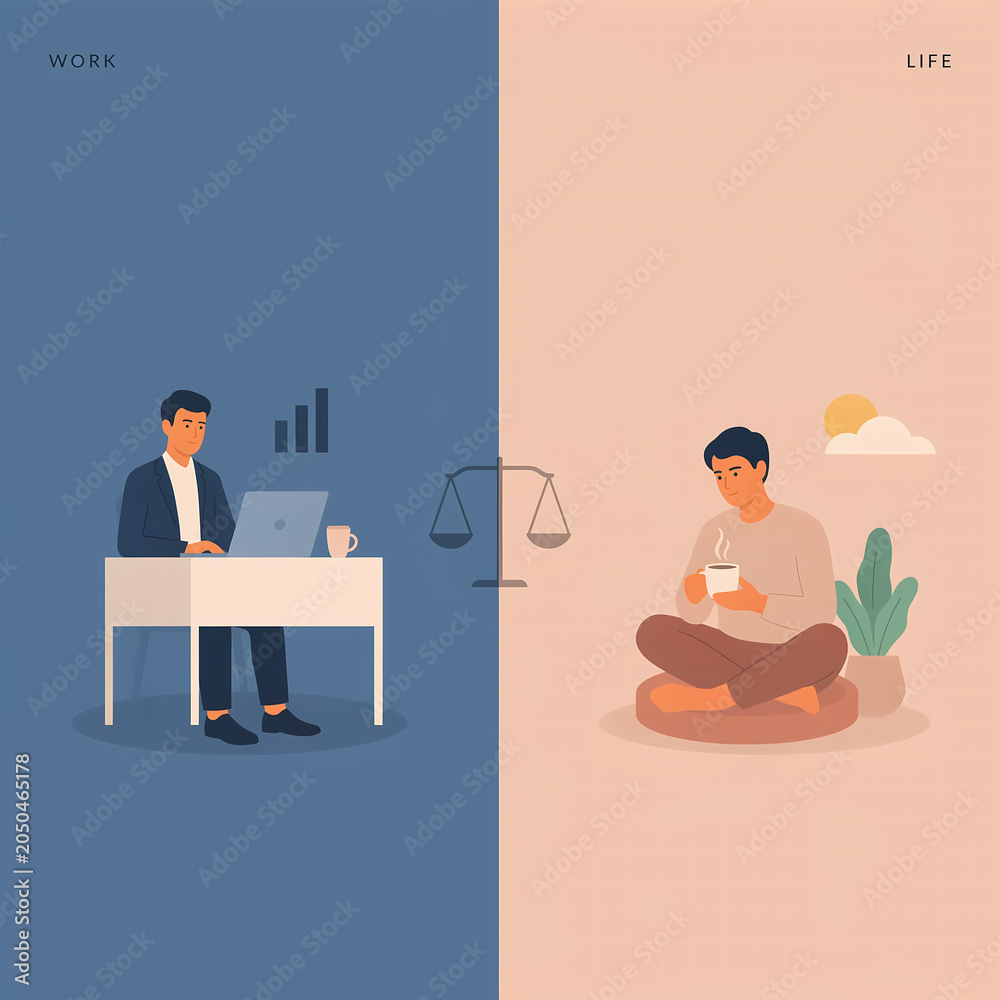 Fototapeta premium Modern Minimalist Business Illustration Collection with Clean Geometric Shapes and Contemporary Flat Design