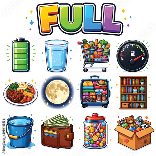 Foto Full Icons Set – Complete, Whole and Filled Concept Line Vector Collection