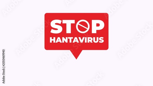 Red speech bubble medical alert warning icon for hantavirus. Suitable for medical blogs, websites, educational materials, and health related presentations.