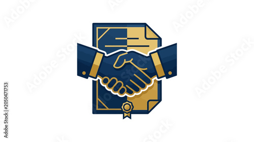 Картината върху платно Handshake Business Partnership Agreement.