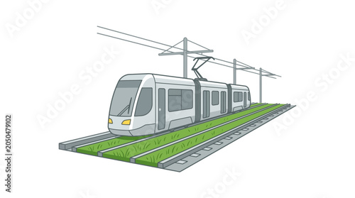 Tableau sur toile Modern Light Rail Train Vehicle.
