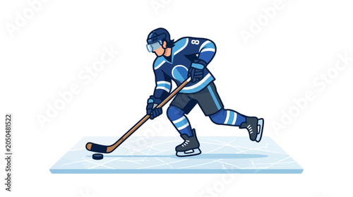 Photography Ice Hockey Player Action Shot on Ice.