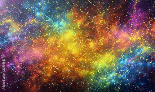 Abstract Colorful Space Background with Stars Galaxy and Nebula Texture