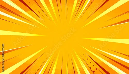 Comic-style burst radiating from center on yellow