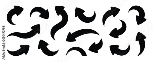 Bild auf Leinwand Curved Arrow Icons Set Featuring Arrow Symbol Collection in Vector Style for Nav