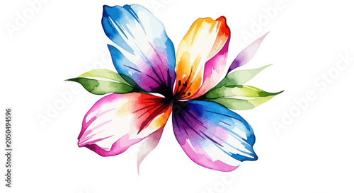 Quadro su tela Colorful flower with large petals bloom.