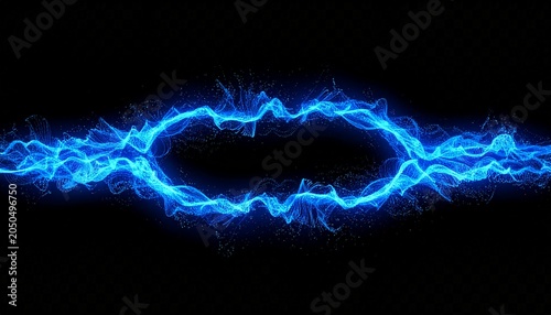 Blue glowing energy field forming an oval shape