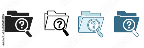 Bild auf Leinwand FAQ Center Icon Sheet with Various Style Icons for Frequently Asked Questions, C