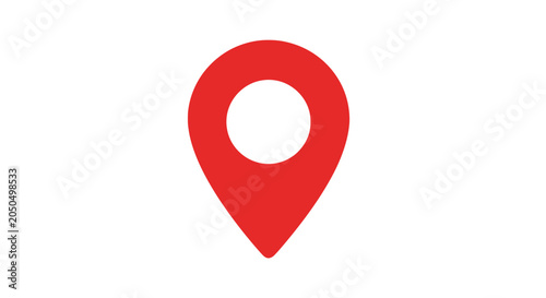 Fotografie Red map location pin icon on a white background