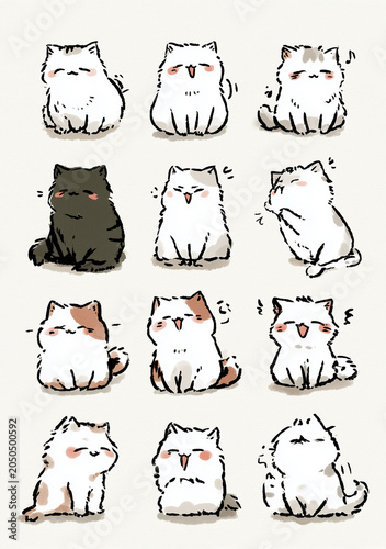set of funny cats