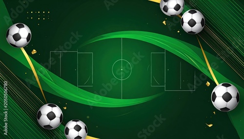 Soccer green background, 2026 world design trends, football cup wallpaper, vector illustration