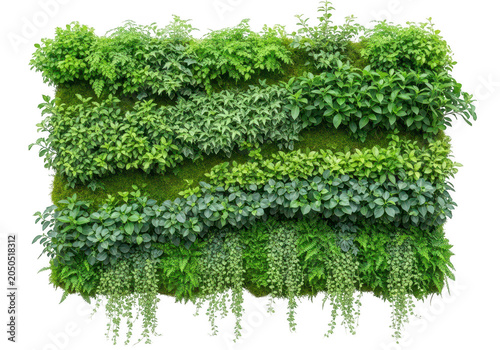 Green mossy texture with natural pattern isolated on transparent background