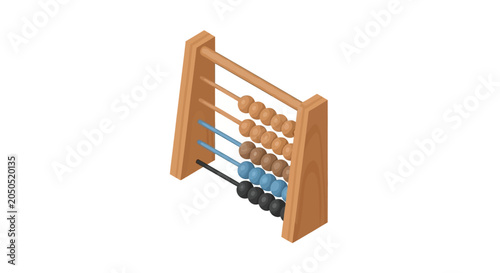 Colorful Wooden Abacus Classic Educational Counting Tool.
