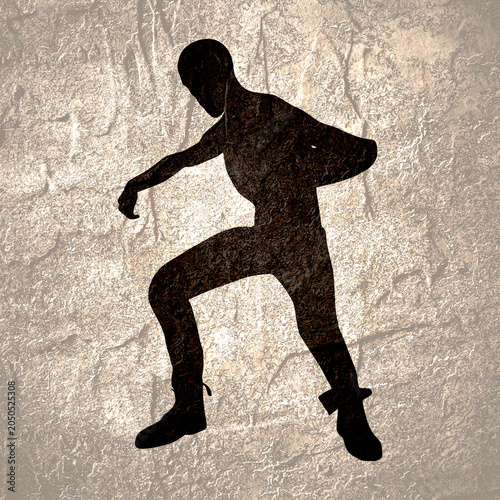 Cartoon zombie monster silhouette. Spooky and scary character.