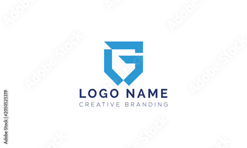 Abstract letter g shield logo design concept for corporate security identity