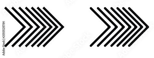 Billede på lærred Art & IllBlack arrows pointing to the right on white background for direction an