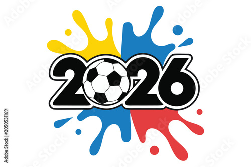 2026 Soccer Tournament Logo with Color Splash Design