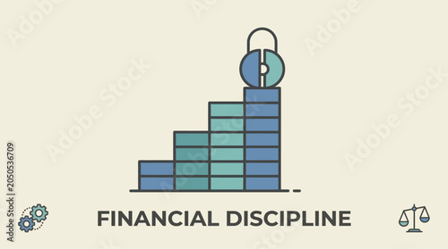 Fényképezés Financial discipline concept with lock.
