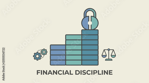 Fényképezés Financial discipline concept with padlock.