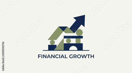Картината върху платно Financial growth symbol with arrow.