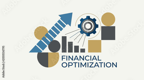 Принти на полотні Financial optimization business strategy concept.