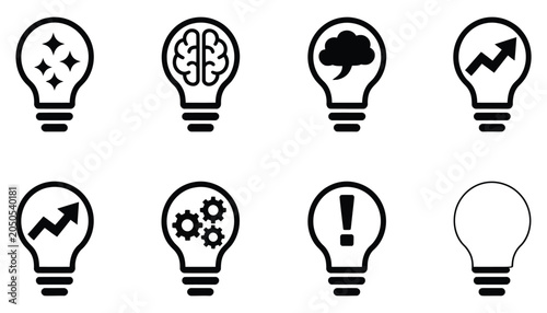 Tableau sur toile Light, bulb idea icon featuring innovation, creativity, problem solving, strateg