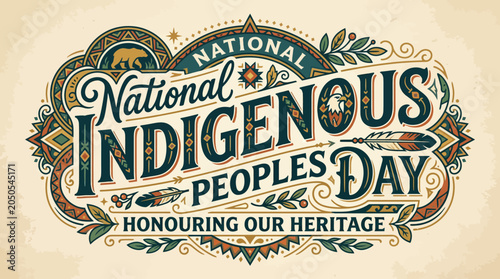 Foto National Indigenous Peoples Day Honouring Our Heritage Typography Design