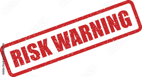 Fényképezés Prominent red grunge rubber stamp delivering a crucial risk warning for potentia