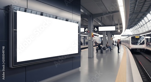 Blank Billboard Mockup in Subway Station for Advertising.