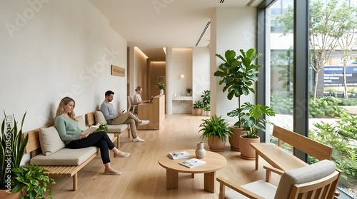 Modern Wellness Clinic Waiting Room Interior
