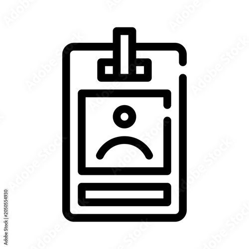 id badge line icon