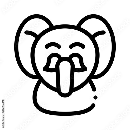 Canvastavla kawaii elephant line icon