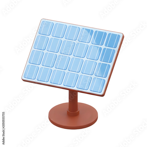 3D Render of a Solar Panel on a Stand