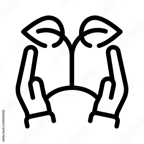 plant tree line icon