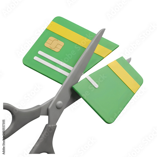 Scissors cutting a credit card