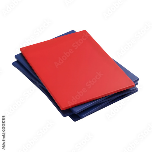 Stack of Red and Blue Folders