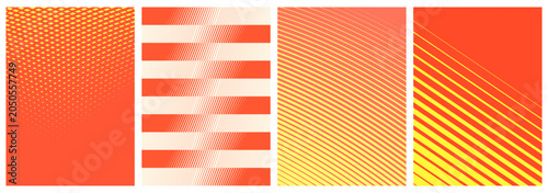 geometric shapes line sport poster background vector set, cover template with vibrant perspective line wave in motion, Ideal design for social media