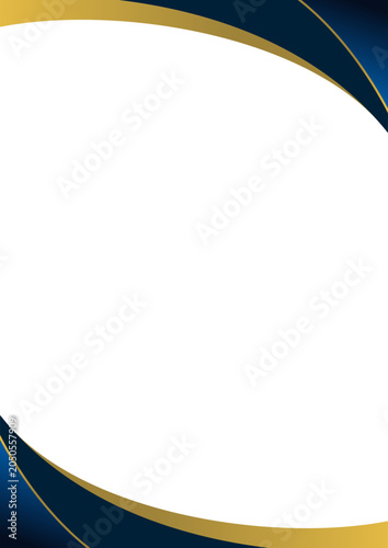 corner border certificate frame design blue navy and golden