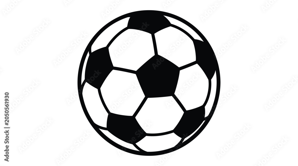 Fototapeta premium soccer ball silhouette on white background football sport game play activity fitness