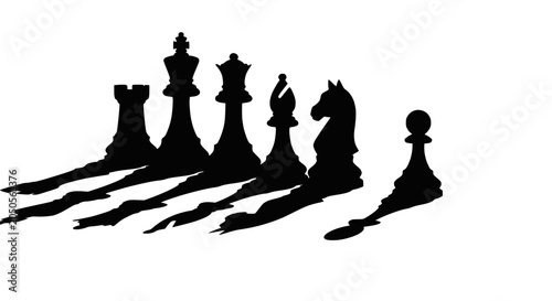 Obraz na płótnie Chess Pawn's Shadow Casts Mighty Kings and Queens, Strategic Thinking